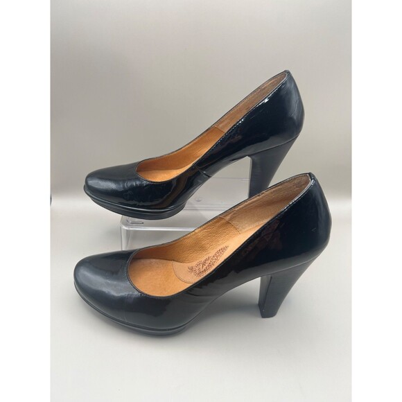 Sofft Ramona Womens Black Patent Leather Recessed Platform Pumps 3" Heel Size 9M - Picture 3 of 7